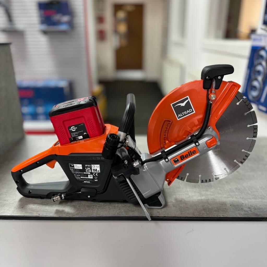 Altrad Belle DC 300E+ Cordless Cut-off Machine with 82v Battery - Compact, Lightweight, and Eco-friendly Professional Cutting Tool